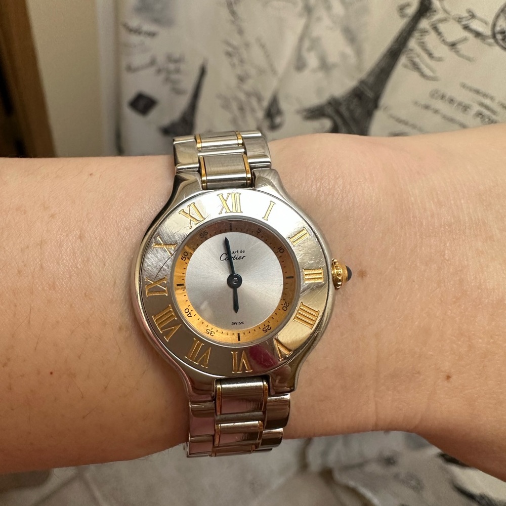 Cartier Must De 21 Two Tone Stainless Steel Watch 1340